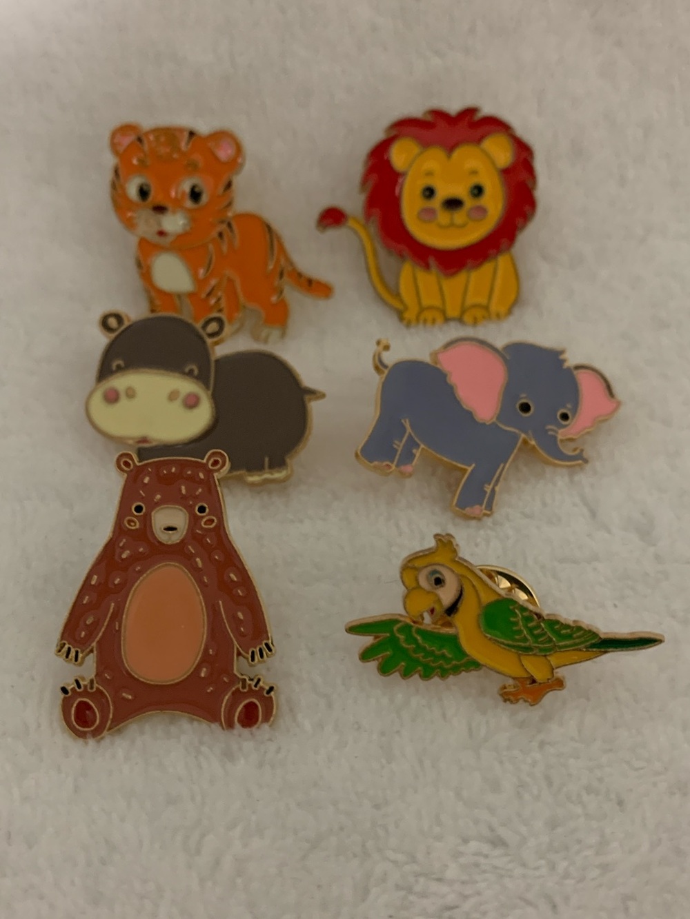 Cute Animal Enamel Pins - Colorful Jungle Set (Multicolor)